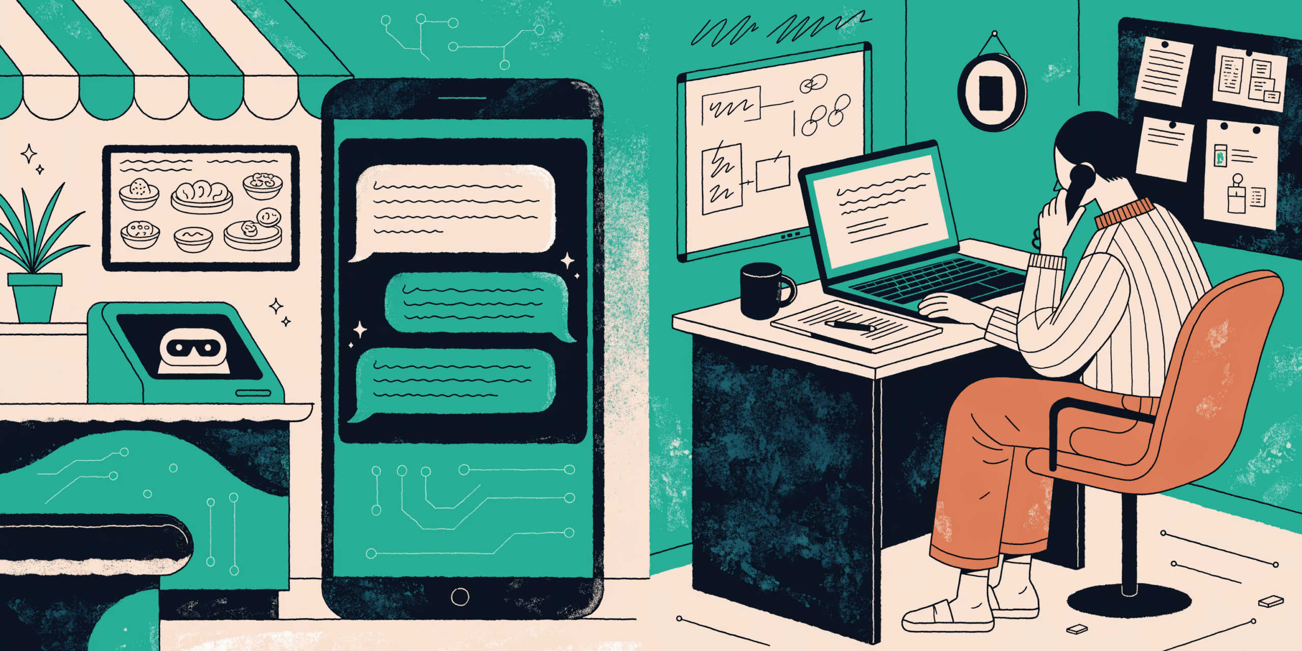 Storefront POS versus services desk contrasting AI customer service for small business